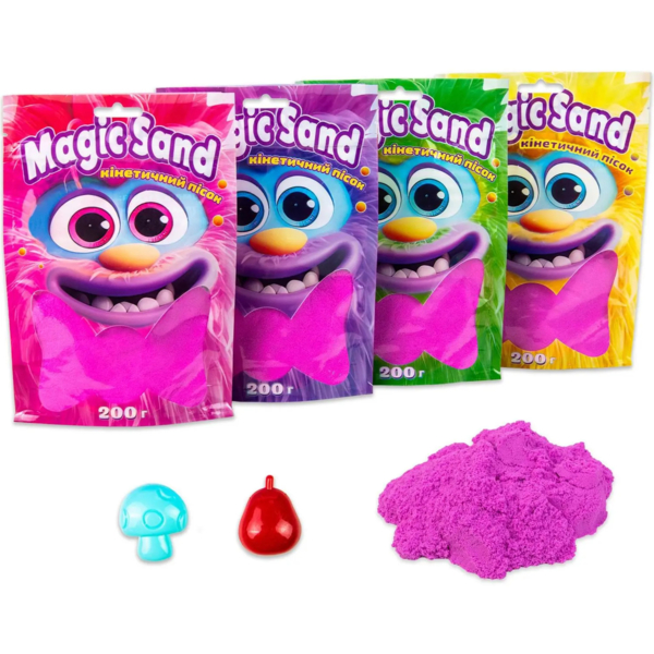 Кінетичний пісок Strateg Magic sand фіолетовий, 200 г (39401-4) - Pampik - 3