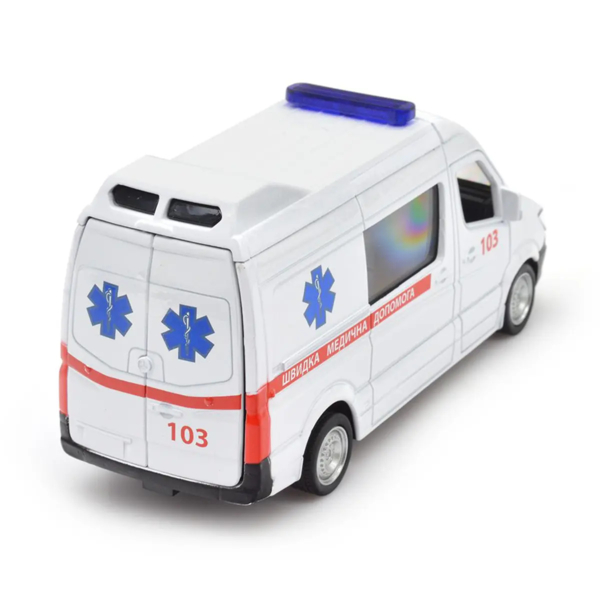 Автомодель TechnoDrive Mercedes Benz Sprinter Швидка допомога, 1:32, білий (250344U) - Pampik - 6