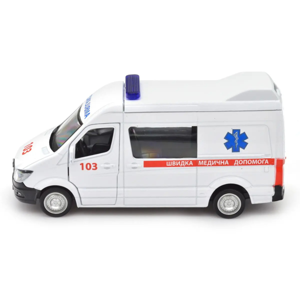 Автомодель TechnoDrive Mercedes Benz Sprinter Швидка допомога, 1:32, білий (250344U) - Pampik - 8