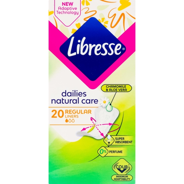 Гігієнічні прокладки Libresse Dailies Natural Care Regular 20 шт. - Pampik