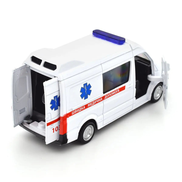 Автомодель TechnoDrive Mercedes Benz Sprinter Швидка допомога, 1:32, білий (250344U) - Pampik - 10