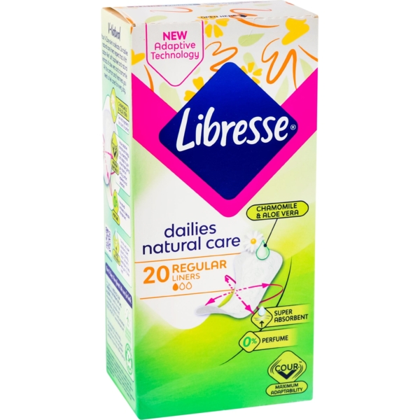 Гігієнічні прокладки Libresse Dailies Natural Care Regular 20 шт. - Pampik - 2