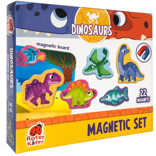 Магнітний набір Roter Kafer Динозаври з дошкою (RK2090-03) - Pampik