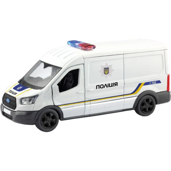 Автомодель TechnoDrive Ford Transit Van 2018 Поліція, 1:32, білий (250343U) - Pampik - 3