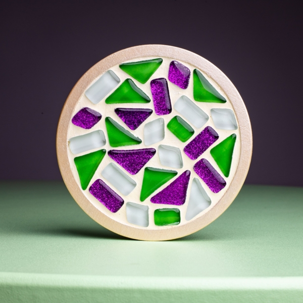 Скляна мозаїка Mosaaro Підставка для чашок кругла (MA1001) - Pampik - 3