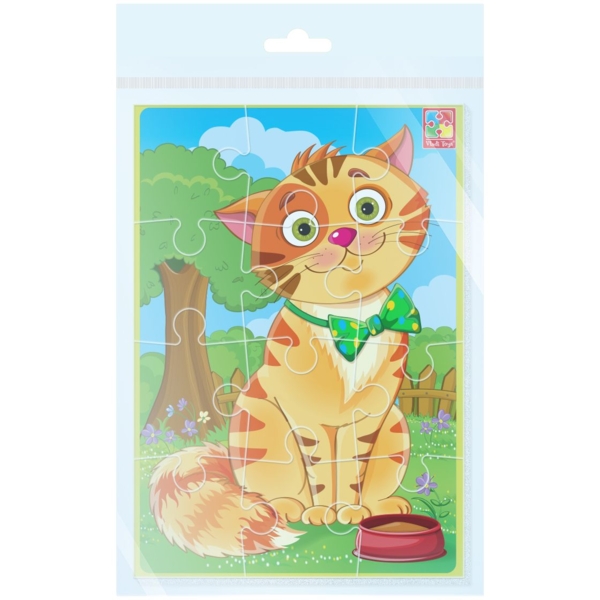 М'які пазли Vladi Toys Малюк зможе А5 "Кіт", 12 елементів (VT1103-91) - Pampik - 2