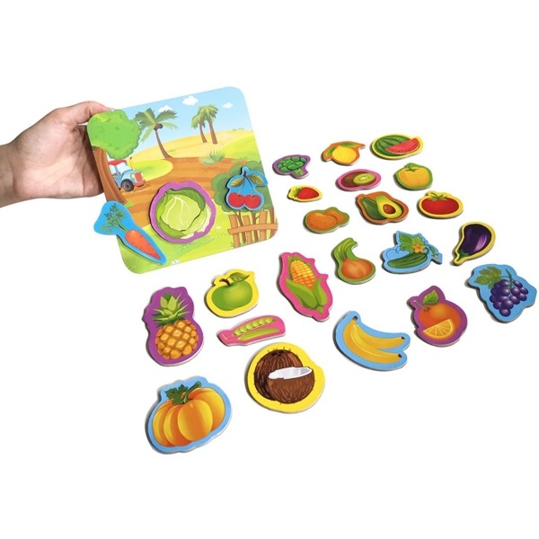 Магнітний набір Roter Kafer Овочі та фрукти з дошкою (RK2090-06) - Pampik - 3