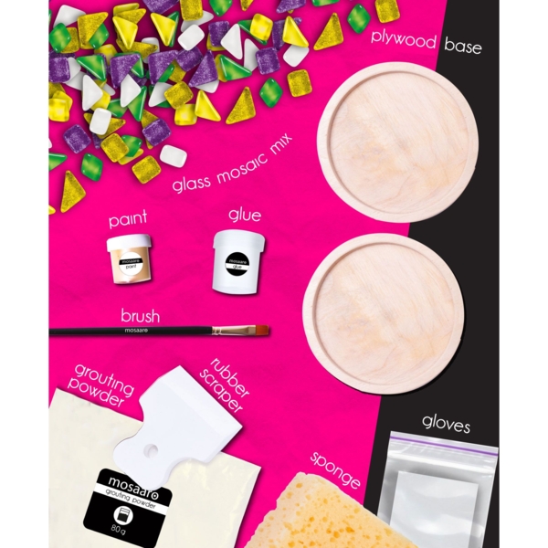 Скляна мозаїка Mosaaro Підставка для чашок кругла (MA1001) - Pampik - 5