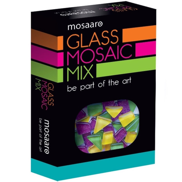 Скляна мозаїка Mosaaro Mosaic mix: green, yellow, glitter purple (MA5002) - Pampik