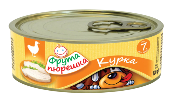 М'ясне пюре Фрута пюрешка Курка, 120 г - Pampik