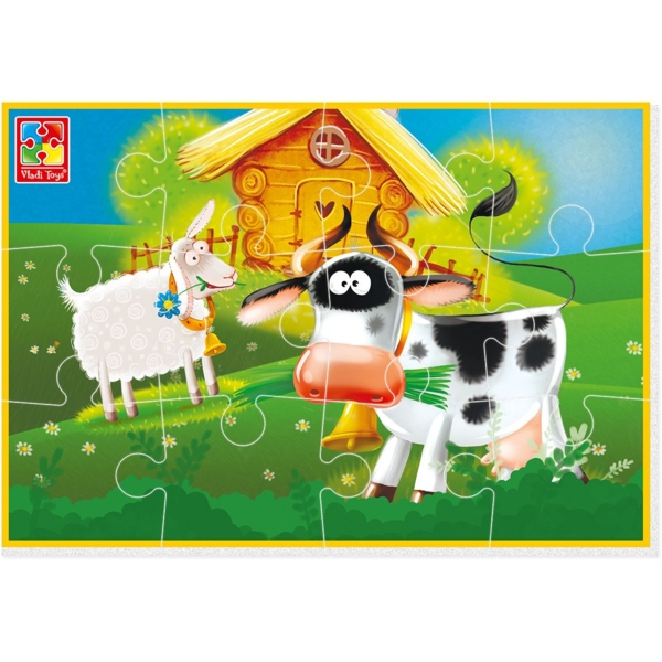 Мягкие пазлы Vladi Toys Малюк зможе А5 "Ферма", 12 элементов (VT1103-97) - Pampik