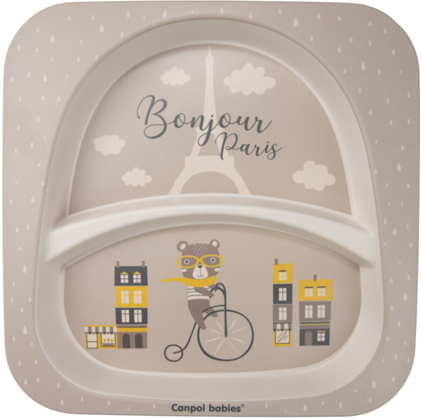 Набір посуду Canpol babies Bonjour Paris, 5 предметів, бежевий (9/227_bei) - Pampik - 3