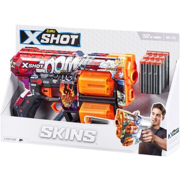 Швидкострільний бластер Zuru X-Shot Skins Dread Boom, 12 патронів (36517A) - Pampik - 6