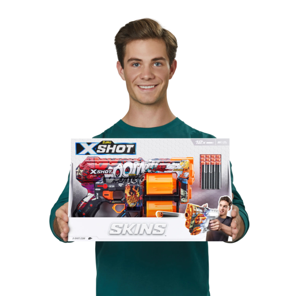 Швидкострільний бластер Zuru X-Shot Skins Dread Boom, 12 патронів (36517A) - Pampik - 7