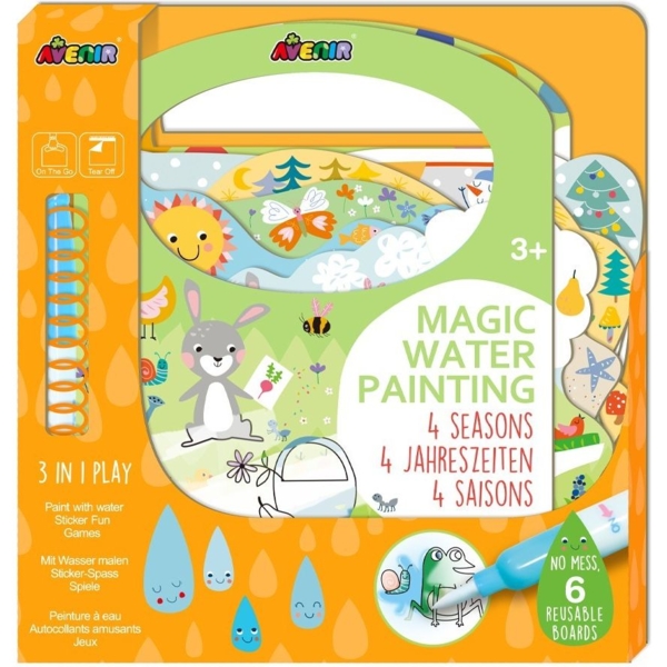 Набор для творчества Avenir 3 в 1 многоразовая водная раскраска Четыре сезона (CH211774) - Pampik