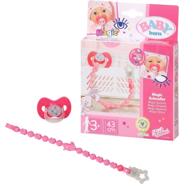 Пустышка для куклы Baby Born на клипсе, в ассортименте (832486) - Pampik