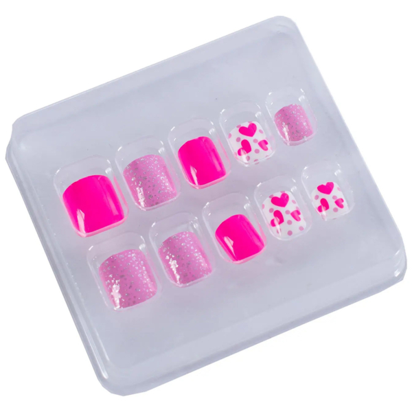 Дитячі накладні нігті Lukky Pinky багаторазові, 10 шт. (T19426) - Pampik - 2