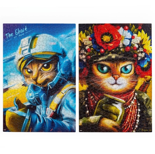 Пазли De.tail Кішка воїн та Кіт привид Києва 2 в 1, 500 елементів (DT500-09) - Pampik - 2