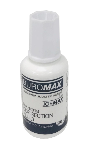 Коректор рідкий Buromax Jobmax, 20 мл (BM.1003) - Pampik