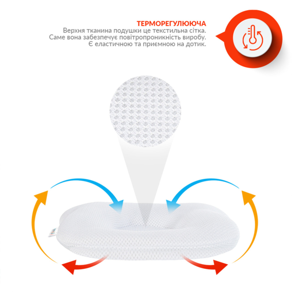 Подушка для немовлят ортопедична Papaella Ведмедик, діаметр 8 см, білий (8-32377) - Pampik - 6