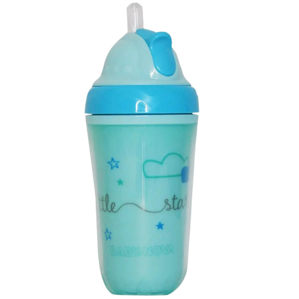 Термочашка з трубочкою Baby-Nova, 250 мл, блакитний (3965431) - Pampik