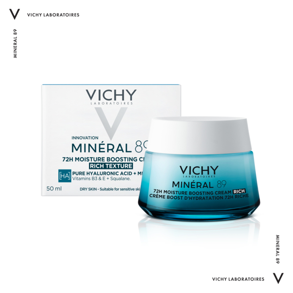 Насичений крем для сухої шкіри Vichy Mineral 89 Rich 72H Moisture Boosting Cream, 50 мл - Pampik - 2
