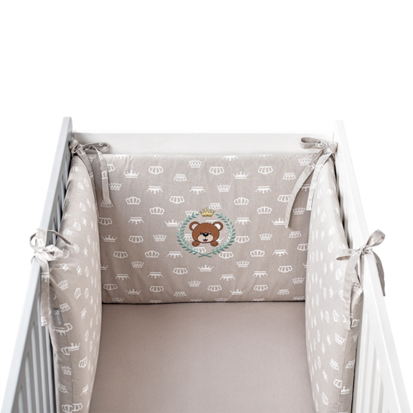 Защитный бортик в кроватку Papaella Корона, бежевый (08-13737) - Pampik - 5