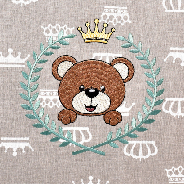 Защитный бортик в кроватку Papaella Корона, бежевый (08-13737) - Pampik - 2