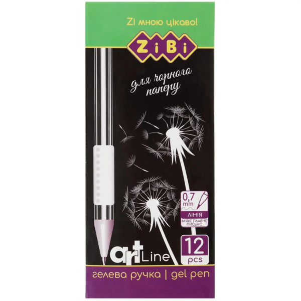 Ручка гелевая ZiBi Art Line Black Paper 0 0.7 мм, белая (ZB.2208-12) - Pampik - 3