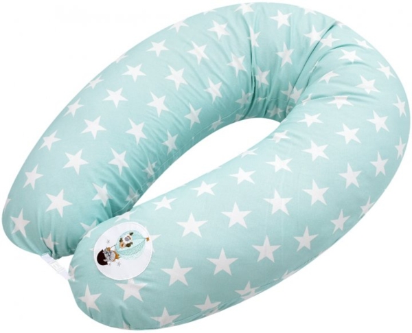 Подушка для беременных и кормления Papaella Звезды, 190х30 см, ментоловый (8-31885) - Pampik