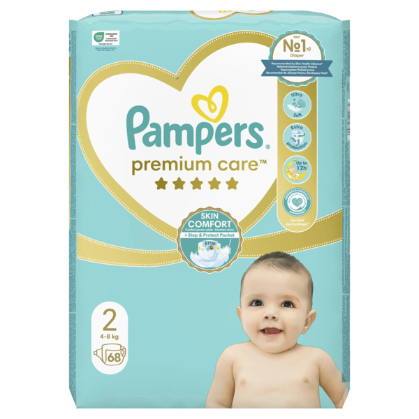Підгузки на липучках Pampers Premium Care 2 (4-8 кг), 68 шт. - Pampik - 2