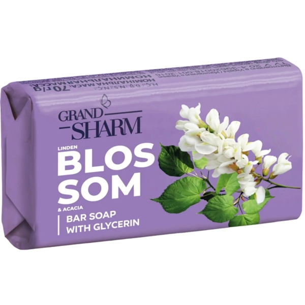 Мыло твердое Grand Sharm Липовый цвет и акация, 70 г - Pampik