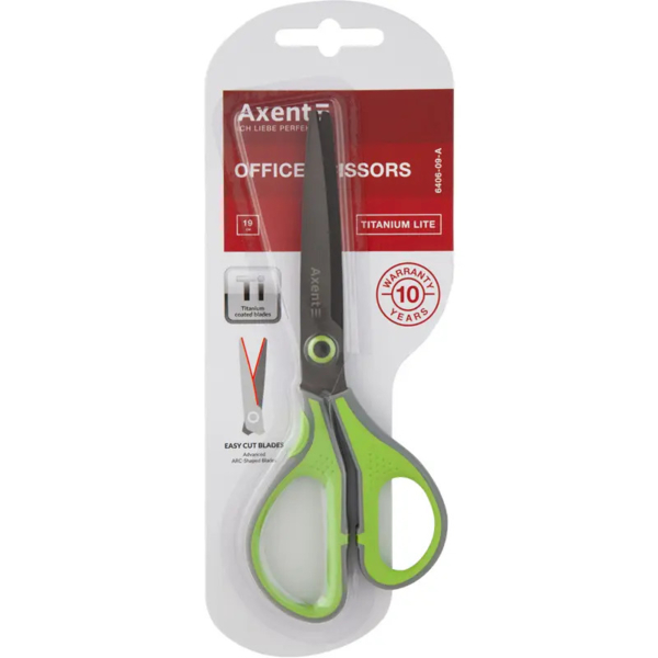 Ножиці Axent Titanium Lite 19 см, салатовий (6406-09-A) - Pampik - 3