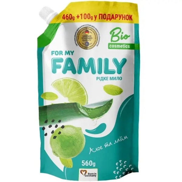 Рідке мило For My Family, алоє та лайм, 560 мл - Pampik