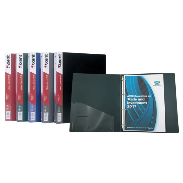 Папка на 4-х кольцах Axent А4 35 мм, бордовый (1208-04-A) - Pampik - 2