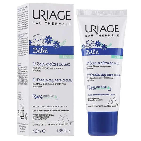 Дитячий регулюючий крем Uriage Bebe Cradle Cap Skincare, від молочних кірочок, 40 мл - Pampik - 2