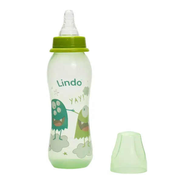 Пляшечка для годування Lindo, вигнута, 250 мл, зелена (Li 134 зел) - Pampik - 2