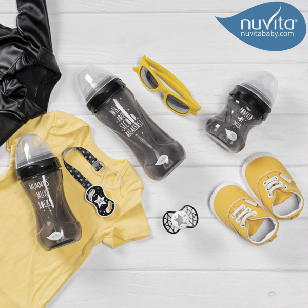 Пляшка для годування Nuvita Mimic Cool, антиколікова, 150 мл, чорний (NV6012BLACK) - Pampik - 12