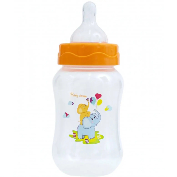 Пляшка з широким горлечком Baby Team, 250 мл, помаранчевий (1002) - Pampik - 2