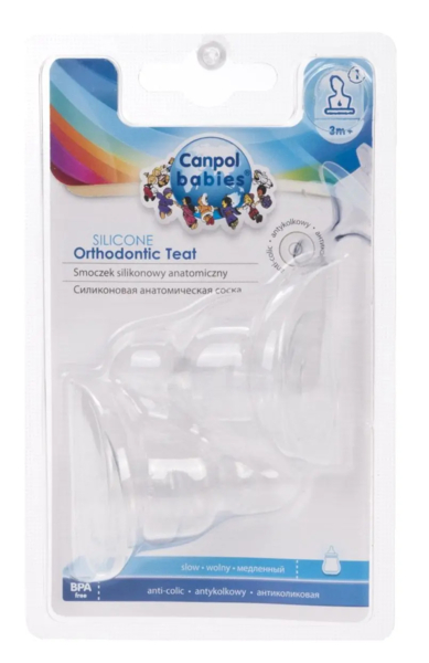 Соска анатомічна Canpol Babies, повільний потік, 3+, 2 шт. (18/125) - Pampik