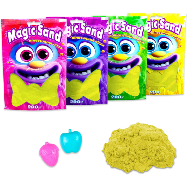 Кінетичний пісок Strateg Magic sand, жовтий, 200 г (39401-5) - Pampik - 3