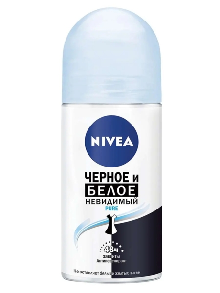 Дезодорант-антиперспірант Nivea Pure Невидимий кульковий захист, 50 мл - Pampik