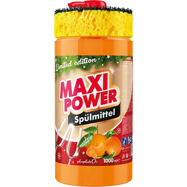 Средство для мытья посуды Maxi Power Мандарин, 1 л - Pampik