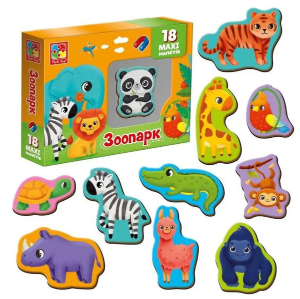 Набір магнітів Vladi Toys Зоопарк 18 шт. (VT3106-25) - Pampik