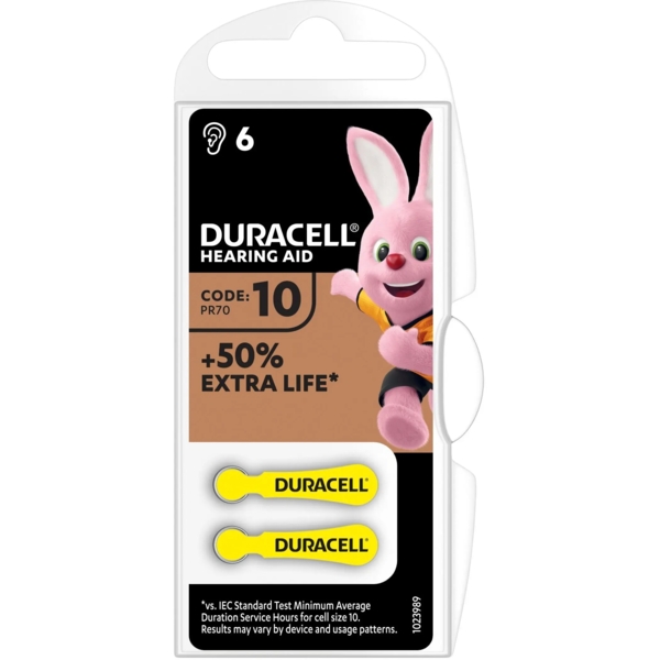 Батарейки для слухових апаратів Duracell Hearing Aid, р.10, 6 шт. - Pampik - 2