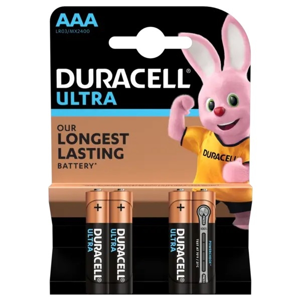 Лужні батарейки Duracell Ultra Power ААА 1.5V, 4 шт. (5004806) - Pampik - 2