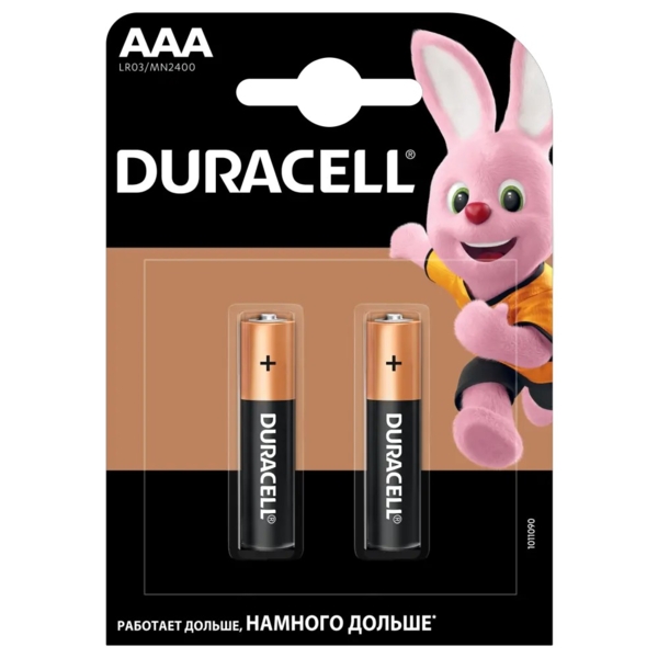 Лужні батарейки мізинчикові Duracell 1,5V AAA LR03/MN2400, 2 шт. (706007) - Pampik