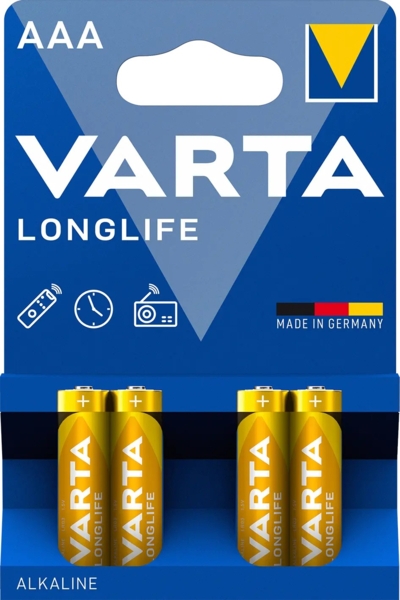 Батарейка Varta Longlife AAA Bli Alkaline, 4 шт. (4103101414) - Pampik