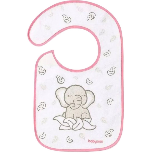 Слинявчик-нагрудник махровий BabyOno Flavour Explorer, білий з рожевим (832) - Pampik