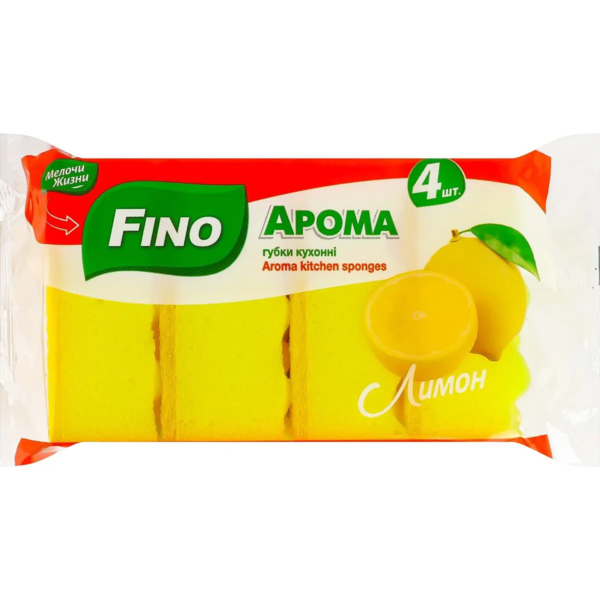 Губки кухонные Fino Арома Лимон, 4 шт. - Pampik